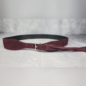 Burberry Women's Maroon Suede belt Made In Italy‎ Size 36